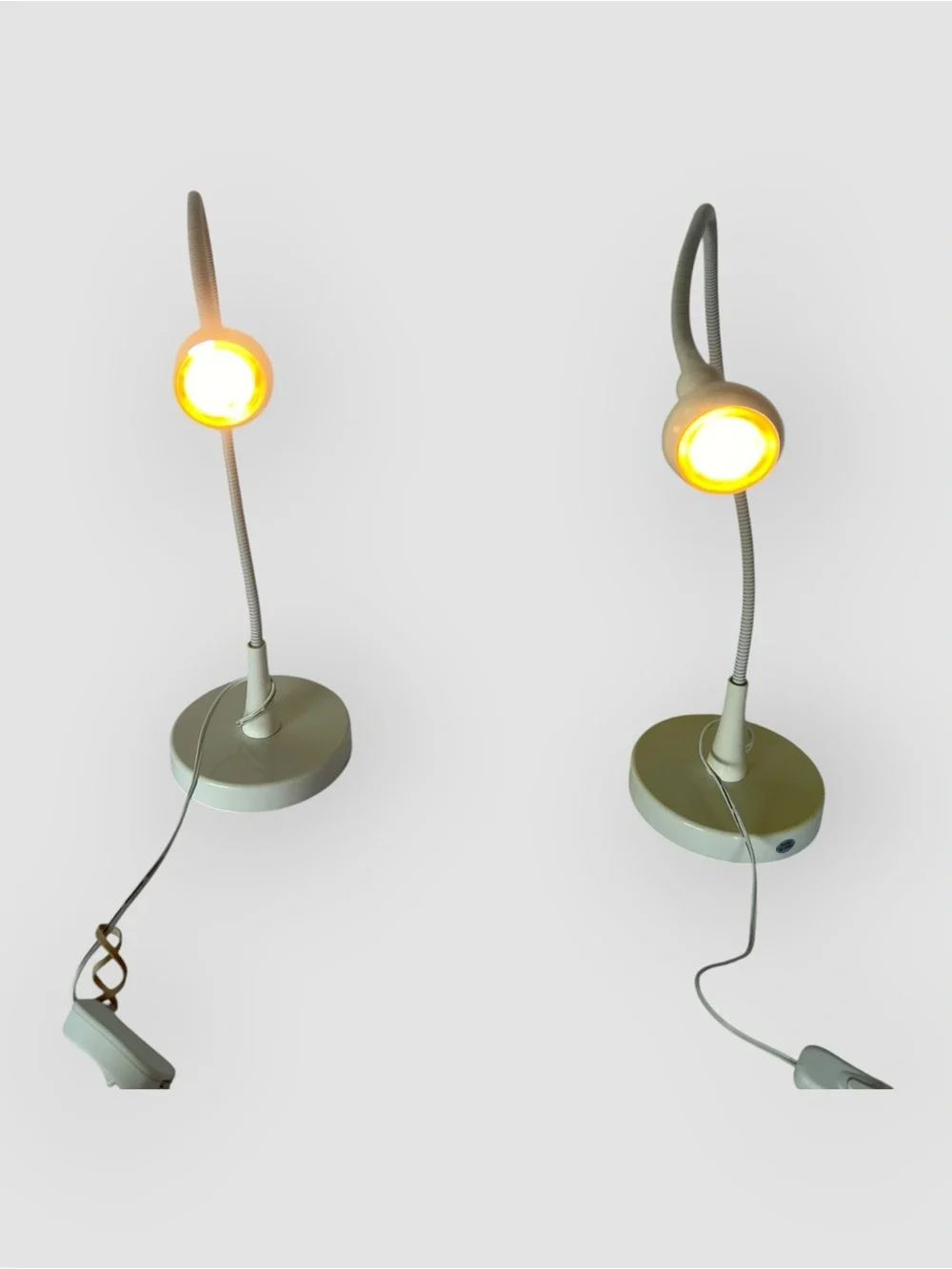 Ikea Jansjo White Gooseneck Flexiable Articulating Snake Led Desk Lamp Set Of 2